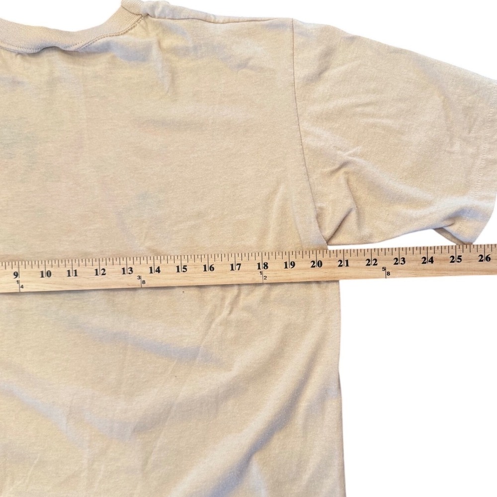Vintage Jerzees Tan T-Shirt Hand Painted Pigs Watermelon Graphic XL Made in USA - Picture 6 of 8